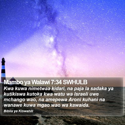Mambo ya Walawi 7:34 SWHULB Bible Verse Image
