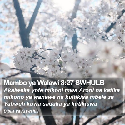 Mambo ya Walawi 8:27 SWHULB Bible Verse Image