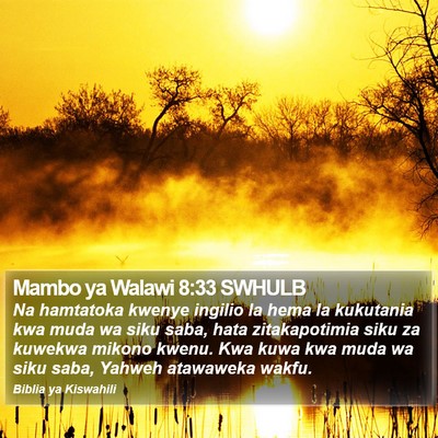Mambo ya Walawi 8:33 SWHULB Bible Verse Image