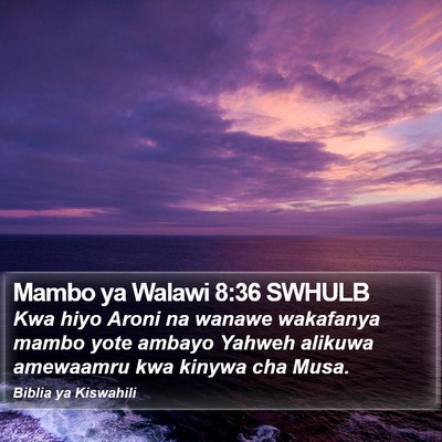 Mambo ya Walawi 8:36 SWHULB Bible Verse Image