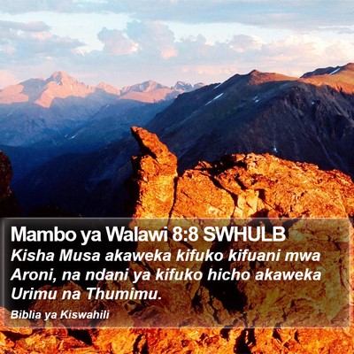 Mambo ya Walawi 8:8 SWHULB Bible Verse Image