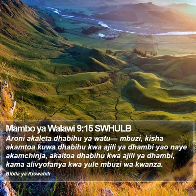 Mambo ya Walawi 9:15 SWHULB Bible Verse Image