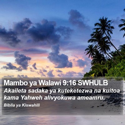 Mambo ya Walawi 9:16 SWHULB Bible Verse Image
