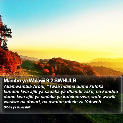 Mambo ya Walawi 9:2 SWHULB Bible Verse Image