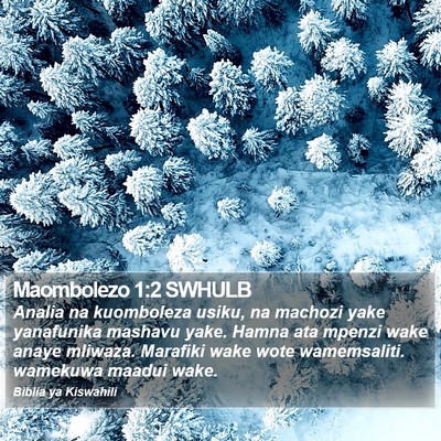 Maombolezo 1:2 SWHULB Bible Verse Image
