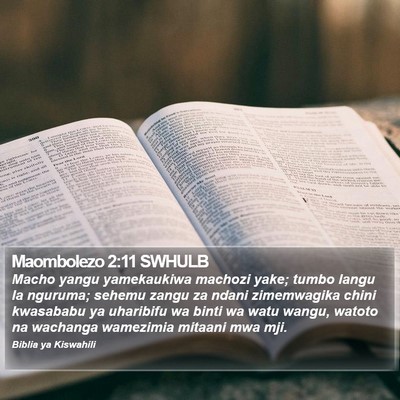 Maombolezo 2:11 SWHULB Bible Verse Image