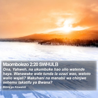 Maombolezo 2:20 SWHULB Bible Verse Image