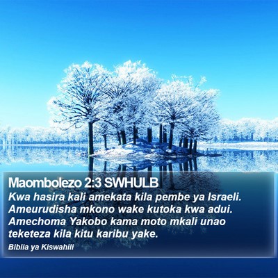 Maombolezo 2:3 SWHULB Bible Verse Image