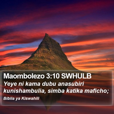 Maombolezo 3:10 SWHULB Bible Verse Image