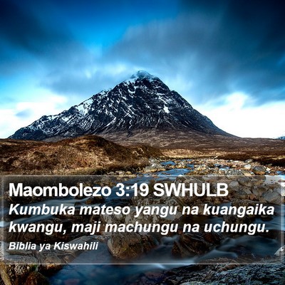 Maombolezo 3:19 SWHULB Bible Verse Image