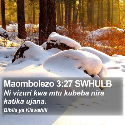 Maombolezo 3:27 SWHULB Bible Verse Image