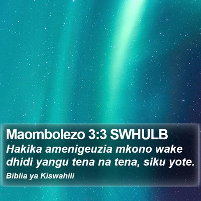Maombolezo 3:3 SWHULB Bible Verse Image
