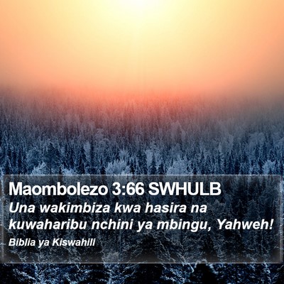 Maombolezo 3:66 SWHULB Bible Verse Image