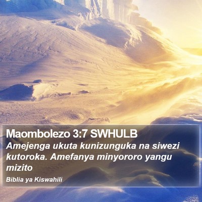 Maombolezo 3:7 SWHULB Bible Verse Image