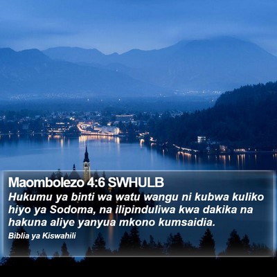Maombolezo 4:6 SWHULB Bible Verse Image