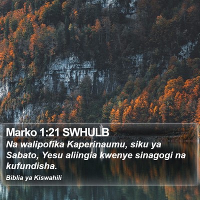 Marko 1:21 SWHULB Bible Verse Image