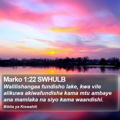 Marko 1:22 SWHULB Bible Verse Image