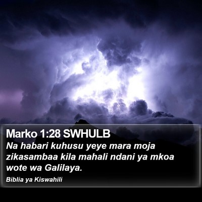 Marko 1:28 SWHULB Bible Verse Image