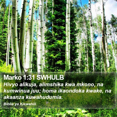Marko 1:31 SWHULB Bible Verse Image