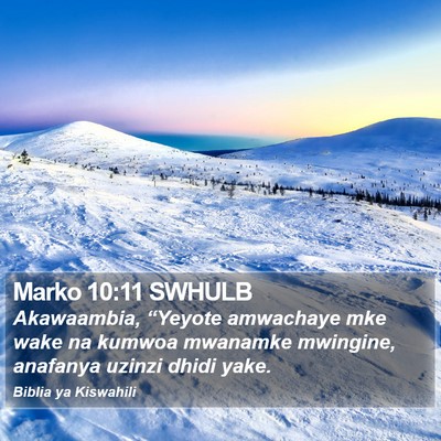 Marko 10:11 SWHULB Bible Verse Image