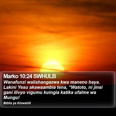 Marko 10:24 SWHULB Bible Verse Image