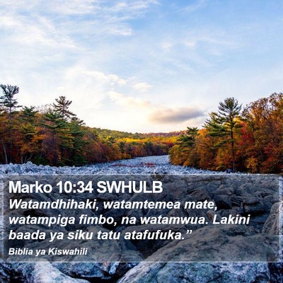Marko 10:34 SWHULB Bible Verse Image