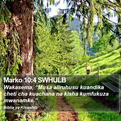 Marko 10:4 SWHULB Bible Verse Image