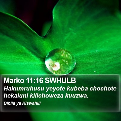 Marko 11:16 SWHULB Bible Verse Image