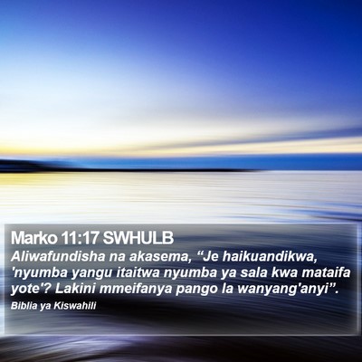 Marko 11:17 SWHULB Bible Verse Image