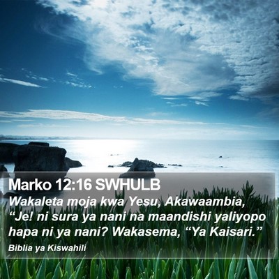 Marko 12:16 SWHULB Bible Verse Image
