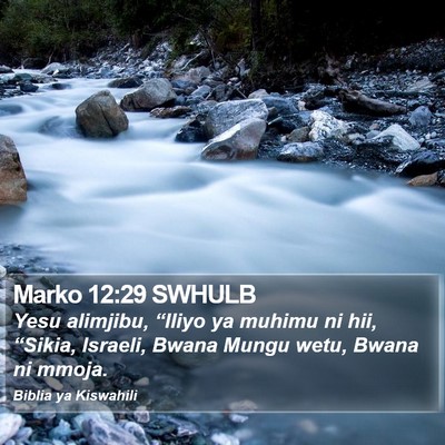 Marko 12:29 SWHULB Bible Verse Image