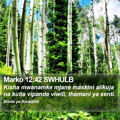 Marko 12:42 SWHULB Bible Verse Image