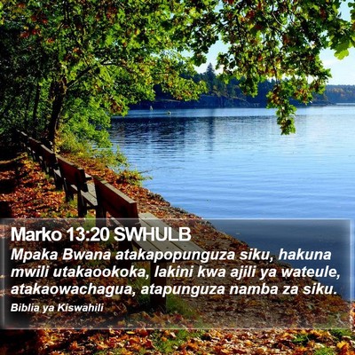 Marko 13:20 SWHULB Bible Verse Image