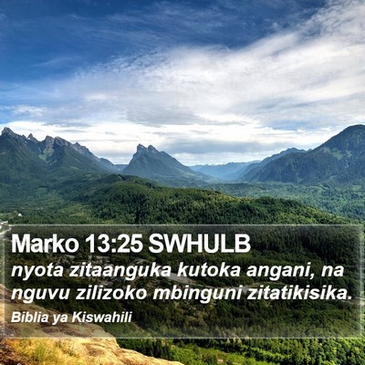 Marko 13:25 SWHULB Bible Verse Image