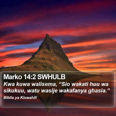 Marko 14:2 SWHULB Bible Verse Image