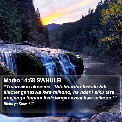Marko 14:58 SWHULB Bible Verse Image