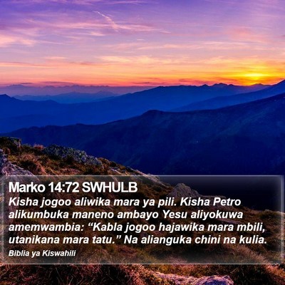 Marko 14:72 SWHULB Bible Verse Image