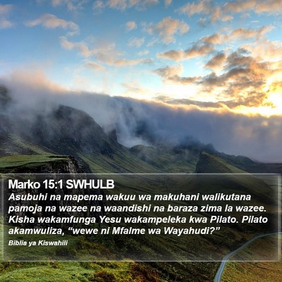 Marko 15:1 SWHULB Bible Verse Image
