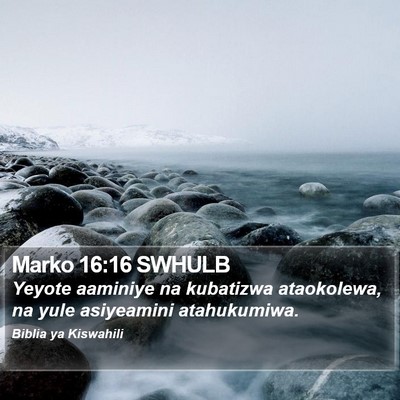 Marko 16:16 SWHULB Bible Verse Image