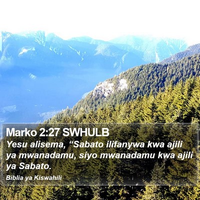 Marko 2:27 SWHULB Bible Verse Image