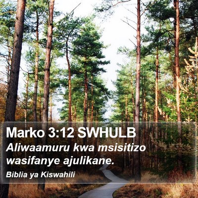 Marko 3:12 SWHULB Bible Verse Image