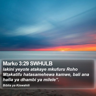 Marko 3:29 SWHULB Bible Verse Image