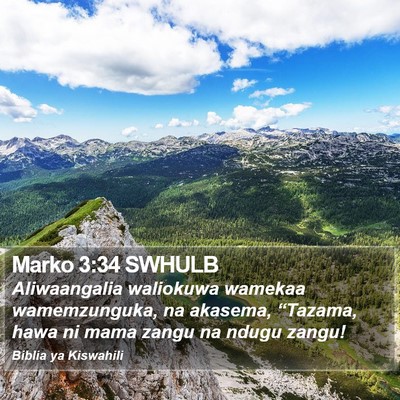 Marko 3:34 SWHULB Bible Verse Image