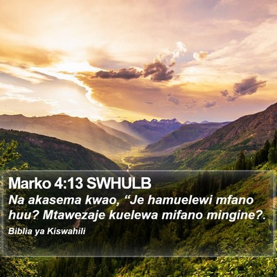 Marko 4:13 SWHULB Bible Verse Image