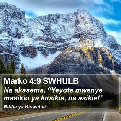 Marko 4:9 SWHULB Bible Verse Image