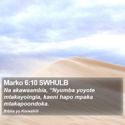 Marko 6:10 SWHULB Bible Verse Image