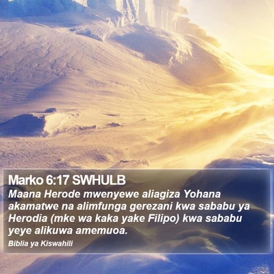 Marko 6:17 SWHULB Bible Verse Image