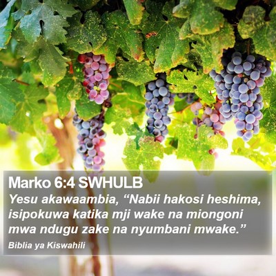 Marko 6:4 SWHULB Bible Verse Image
