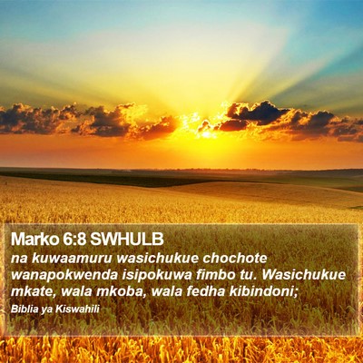 Marko 6:8 SWHULB Bible Verse Image