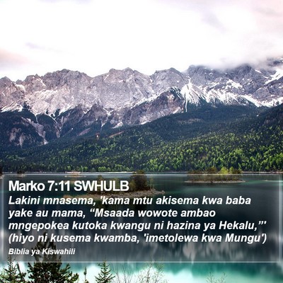 Marko 7:11 SWHULB Bible Verse Image